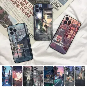Imported Anime Hand Painted House scenery Phone Case For iPhone 8 7 6 6S Plus X SE 2020 XR XS 14 11 12 13 Min