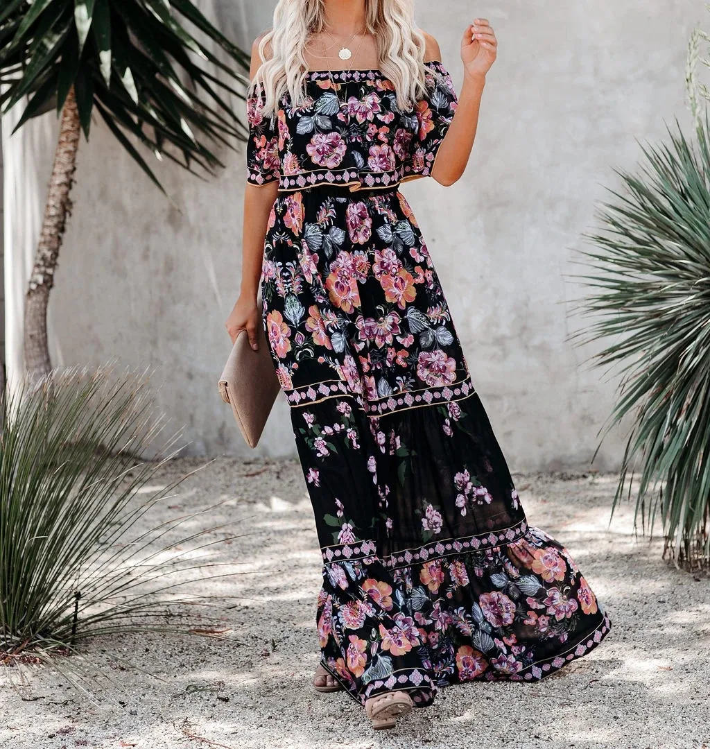 

Spring/Summer 2023 New Off Shoulder Long Women's Dress