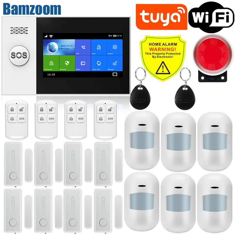 tuya Wifi GSM Alarm System Wireless & Wired Detectors Alarm Smart Home APP Control English/Russian/Spanish/France/Italian