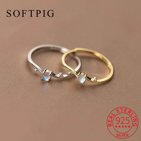 Женское регулируемое кольцо из серебра 925 пробы с фианитом | Кольца