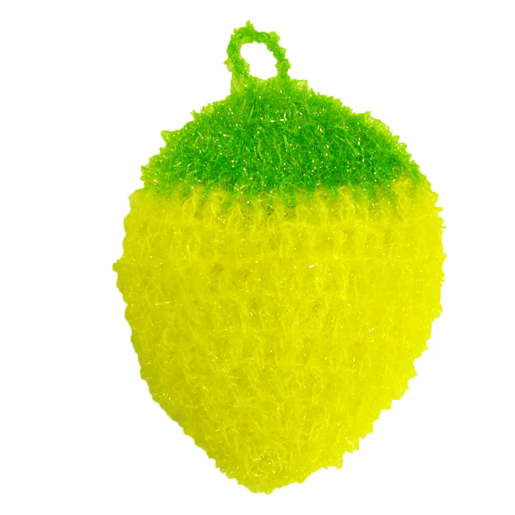 

Strawberry Shaped Kitchen Cleaning Cloth Dish Bowl Washing Fruit Design Rag Cleaning Tool Rose Red