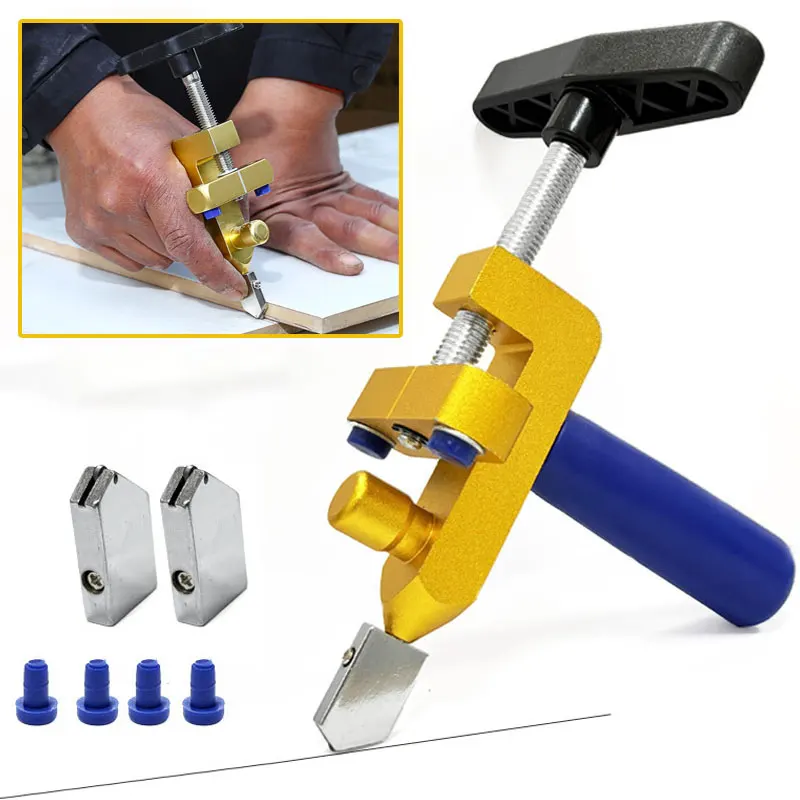 Резак для стеклокерамической плитки с ножевым колесом 2 в 1 алмазный роликовый