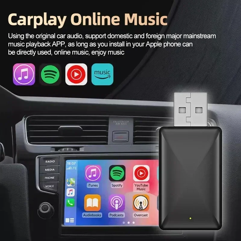 Фото Для Tesla Model 3 модный новый универсальный 2в1 проводной к беспроводному CarPlay Android с USB-разъемом и автоматическим адаптером для OEM автомобильной стереосистемы №2