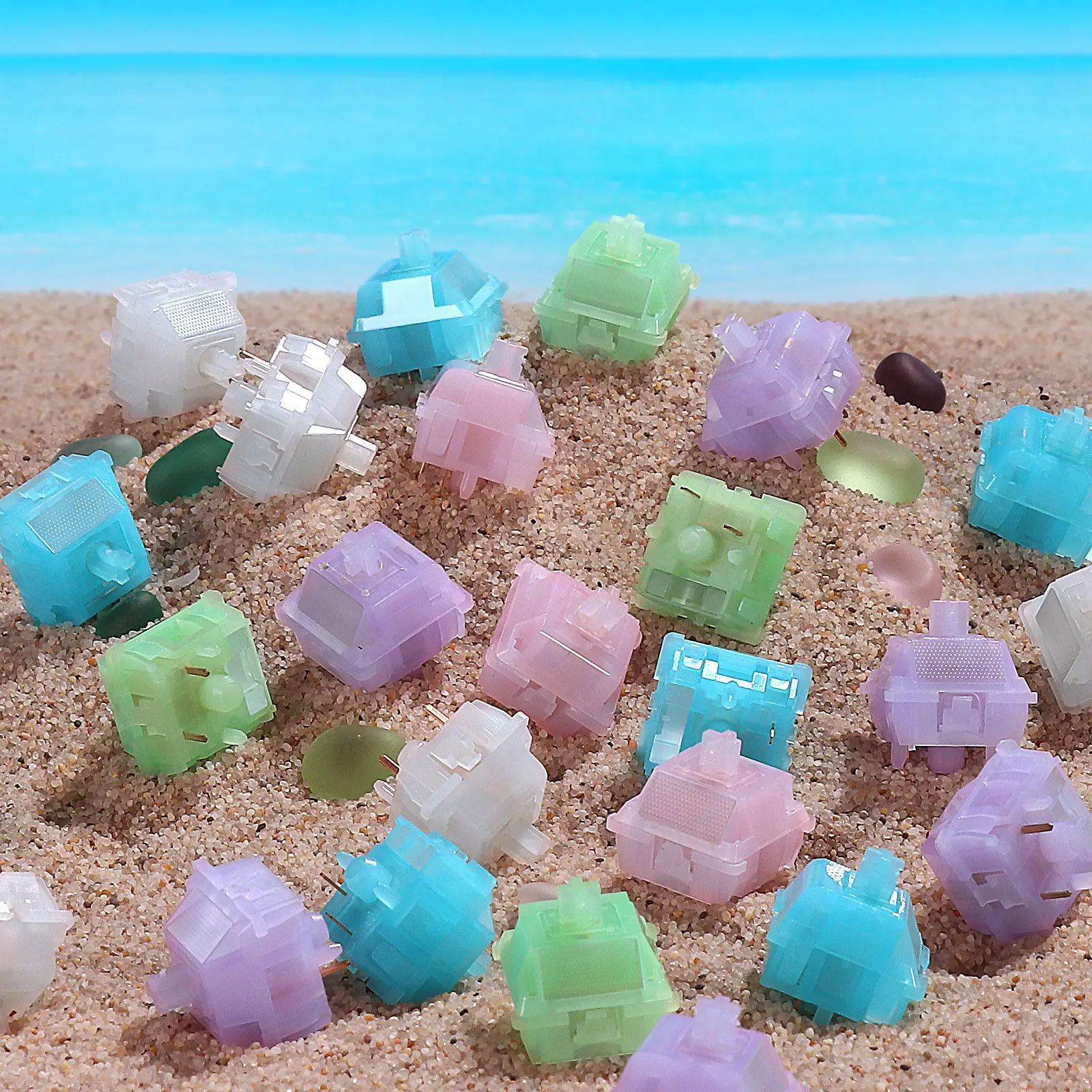 Фото Механические переключатели DUROCK Sea Glass Switch, линейные, с возможностью горячей замены, настраиваемые, заводская смазка, 45gf, аксессуары для механических клавиатур, подарок №3