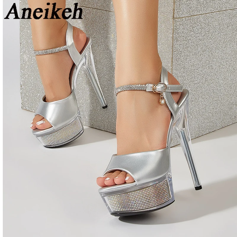 Модные элегантные женские босоножки Aneikeh2024 из искусственной кожи на очень
