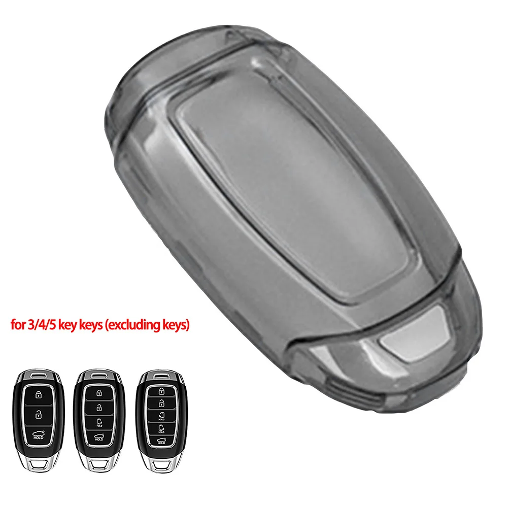 

For Hyundai Elantra Palisade Venue Accent Black Transparent Key Fob Case Cover TPU Remote Start Key Case