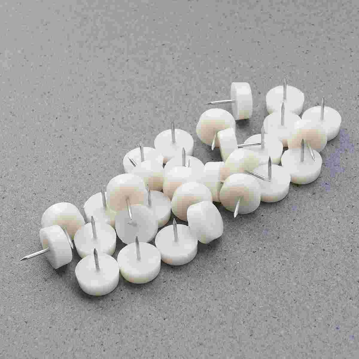 

30 PCS Furniture Sliders White Sliders Chair Legs Slide Glide Nail Decorative Furniture Tacks Sofa Tacks Furniture Nail