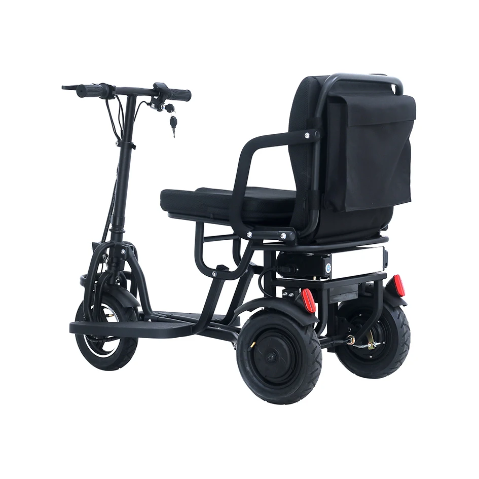 

New Handicapped Folding 3 wheel Electric Scooter 36v 8ah 48v 10ah lithium battery Reasonable price tricycle