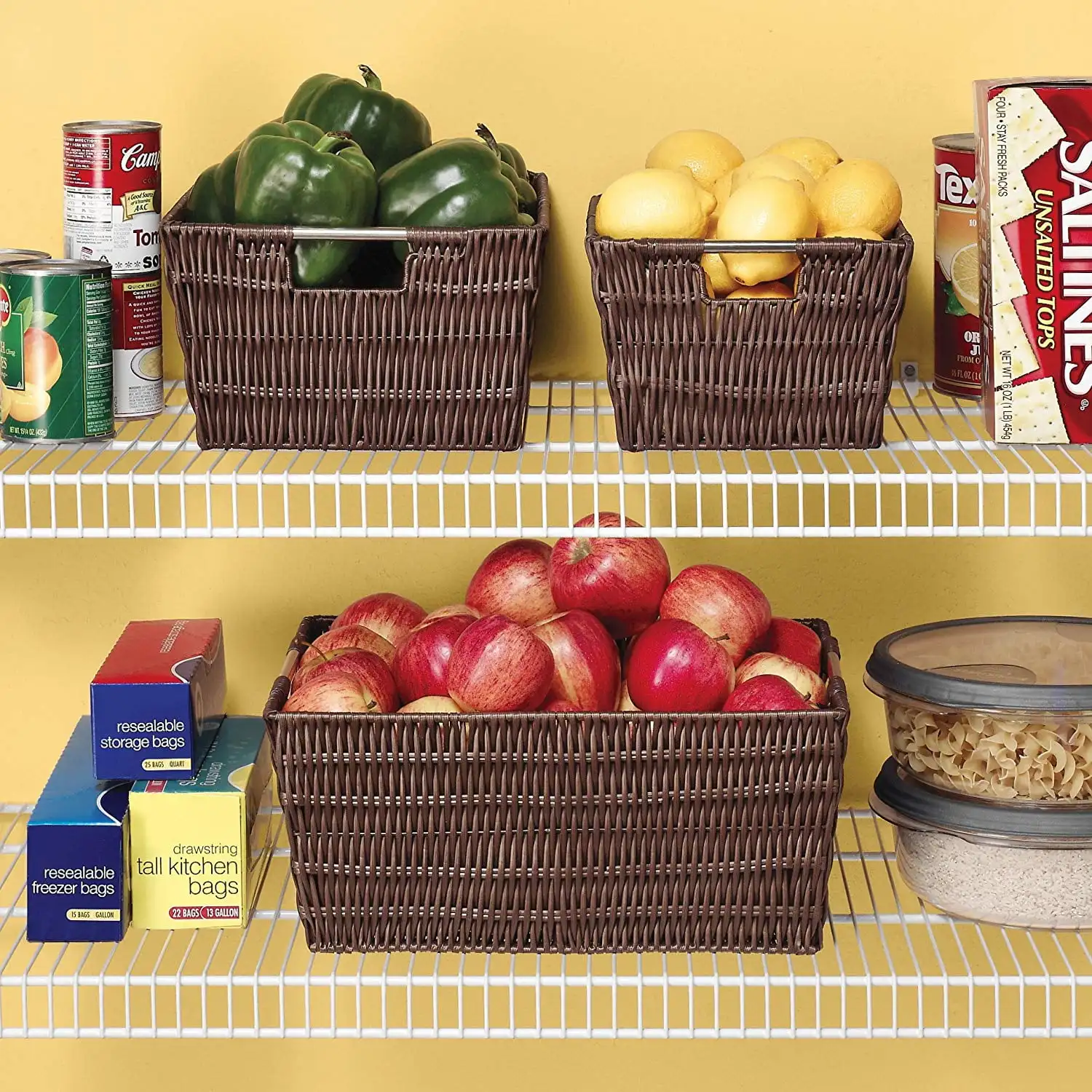 

Rattique Storage Tote Basket -13 X 15 X 9.8 Basket Storage Picnic Basket Storage Organizer