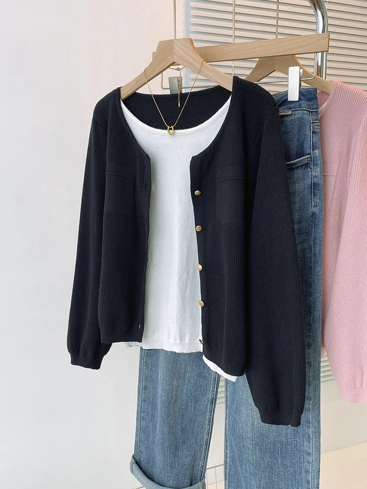 Вязаный свитер большого размера пуловер Женский Осенний Модный в Корейском