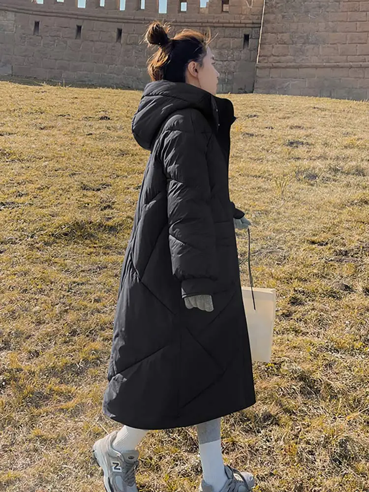 Vielleicht New Students Snow Wear Winter Puffer Jacket Women Warm Long Loose Woman Down Jacket Parkas Hooded Cotton Coat Outwear