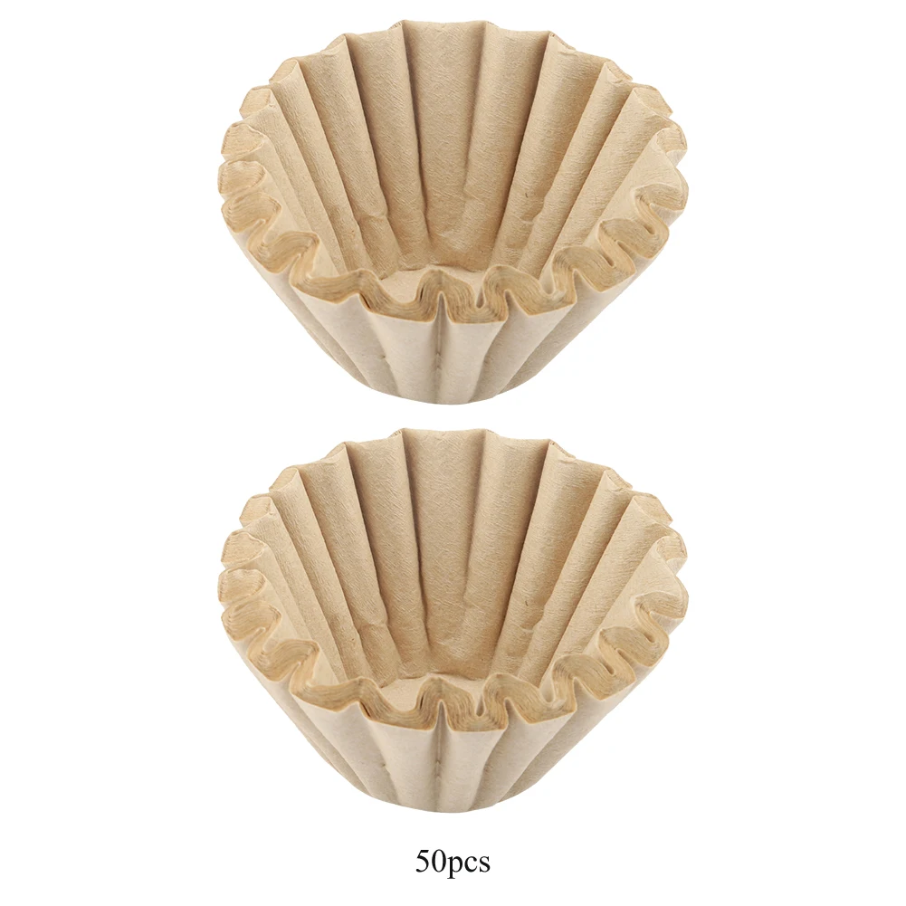 

50pcs Disposable Wood Fiber Coffee Filters Cup Replacement (S)