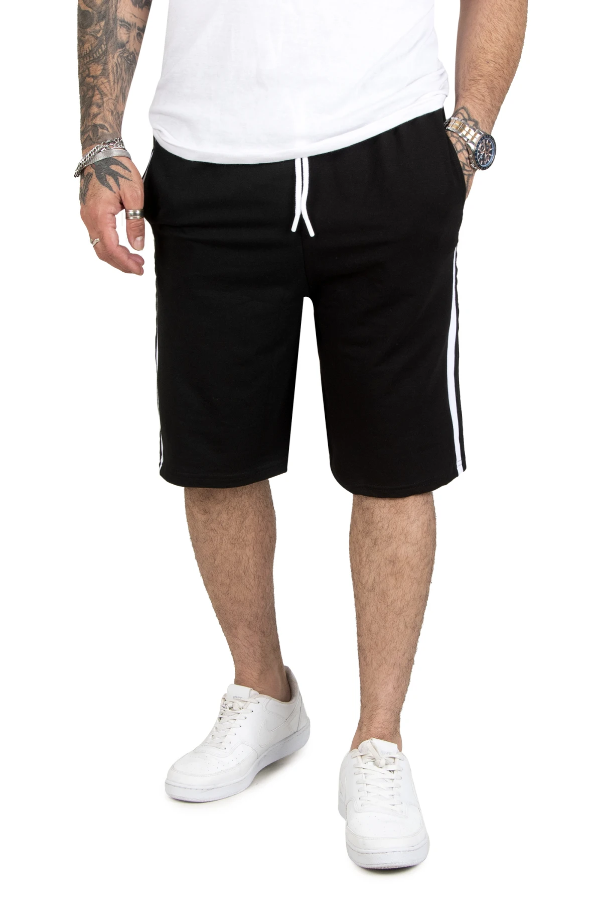

DeepSEA side striped waist elastic men combed shorts 2202034