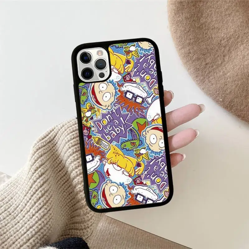 Rug-ratgs Phone Case Silicone PC+TPU Case for iPhone 11 12 13 Pro Max 8 7 6 Plus X SE XR Hard Fundas