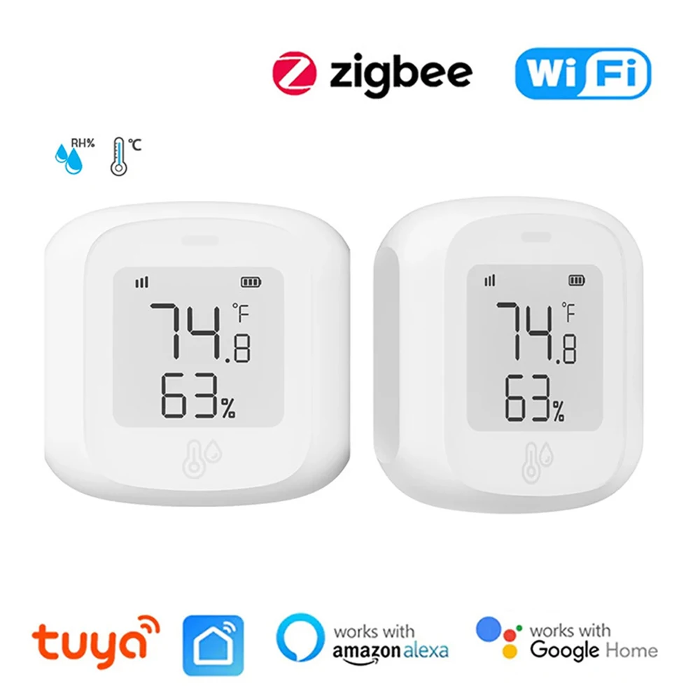 Датчик температуры и влажности Tuya Smart WiFi/Zigbee комнатный гигрометр-термометр с