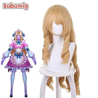bubuwig synthetic hair lol cafe cutie soraka cosplay wig women 80cm long curly brown party wave yellow wigs heat resistant