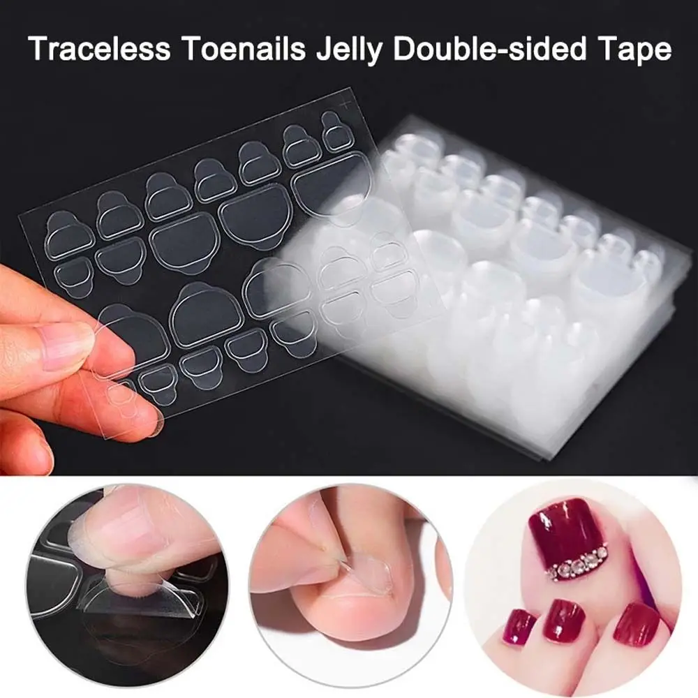 

10 Sheets Transparent Toenails Jelly Double-sided Tape Nail Adhesive Tab Nail Sticker Tape For Toes Nail Art