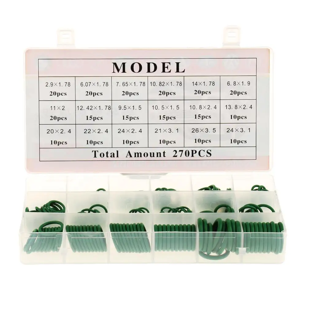 

270 шт., резиновые уплотнительные кольца для кондиционера автомобиля