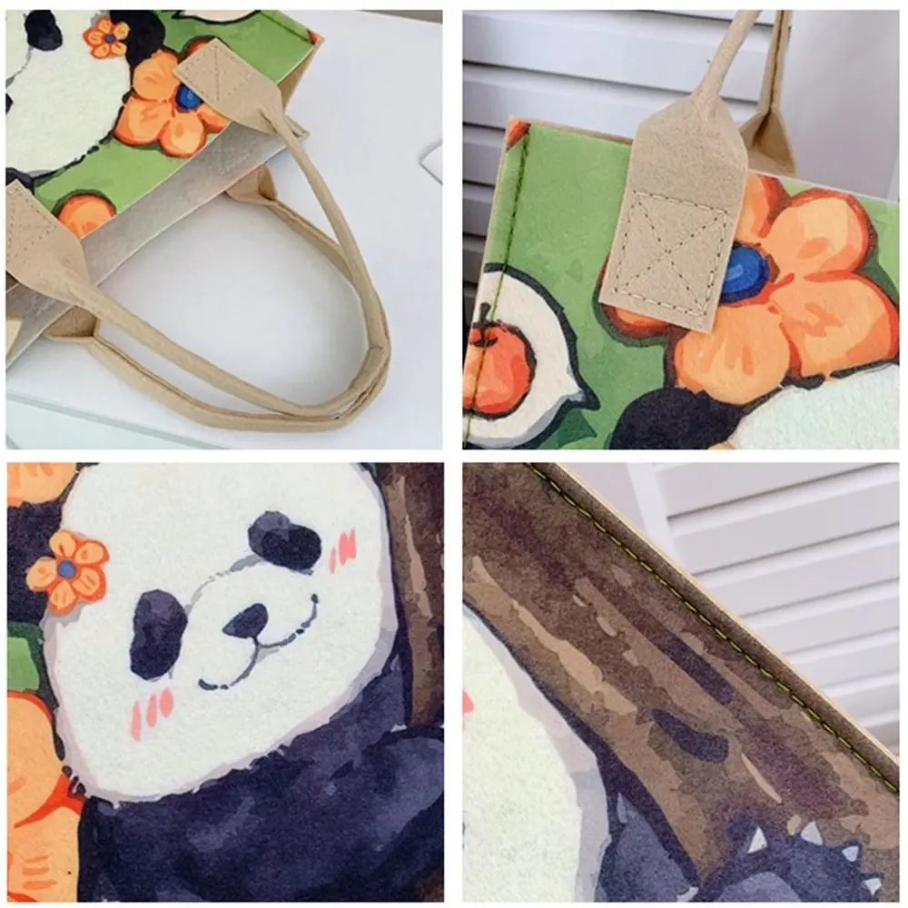 Портативная повседневная портативная фетровая сумка с пандой подарочная