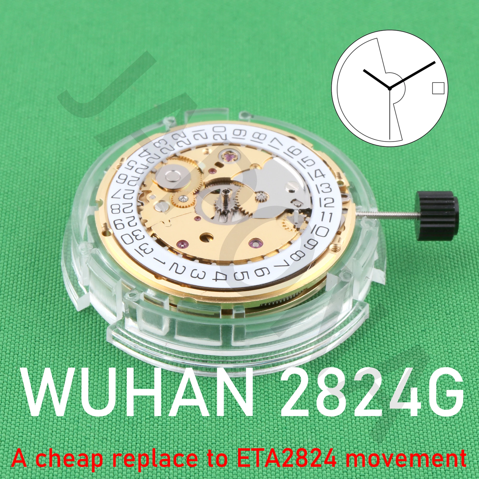 china WH 2824 gloden Replace ETA2824 Mechanical movement fully automatic movement No lettering, no logo wuhang movement