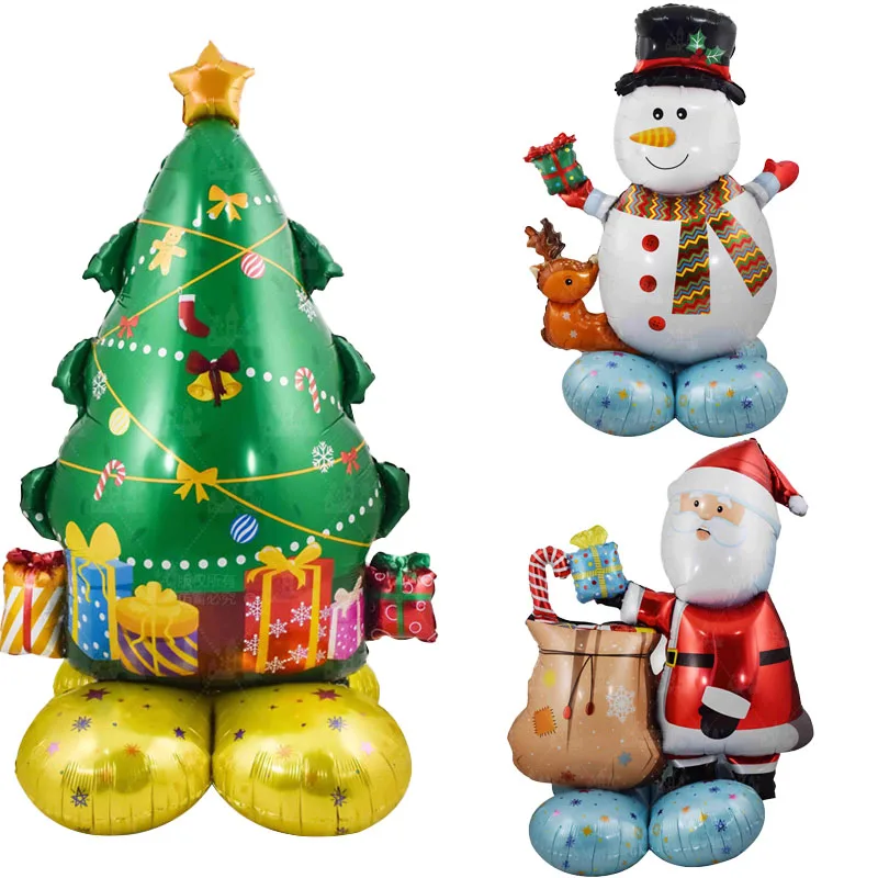 

Рождественские фольгированные воздушные шары, воздушный шар Санта-Клауса, стоячий воздушный шар, рождественский подарок, воздушные шары Санта-Клауса, рождественские аксессуары для украшения дома