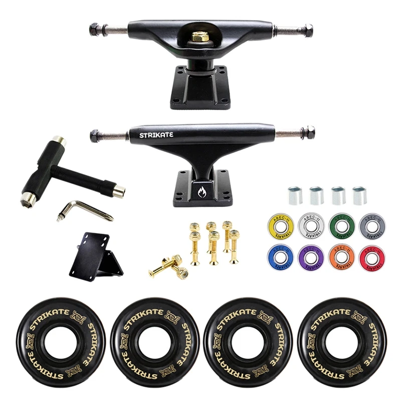 

STRIKATE 5Inch Skateboard Trucks 60X45mm Skateboard Wheels Set Skateboard Axle Bridge Skateboard Hardware Kit