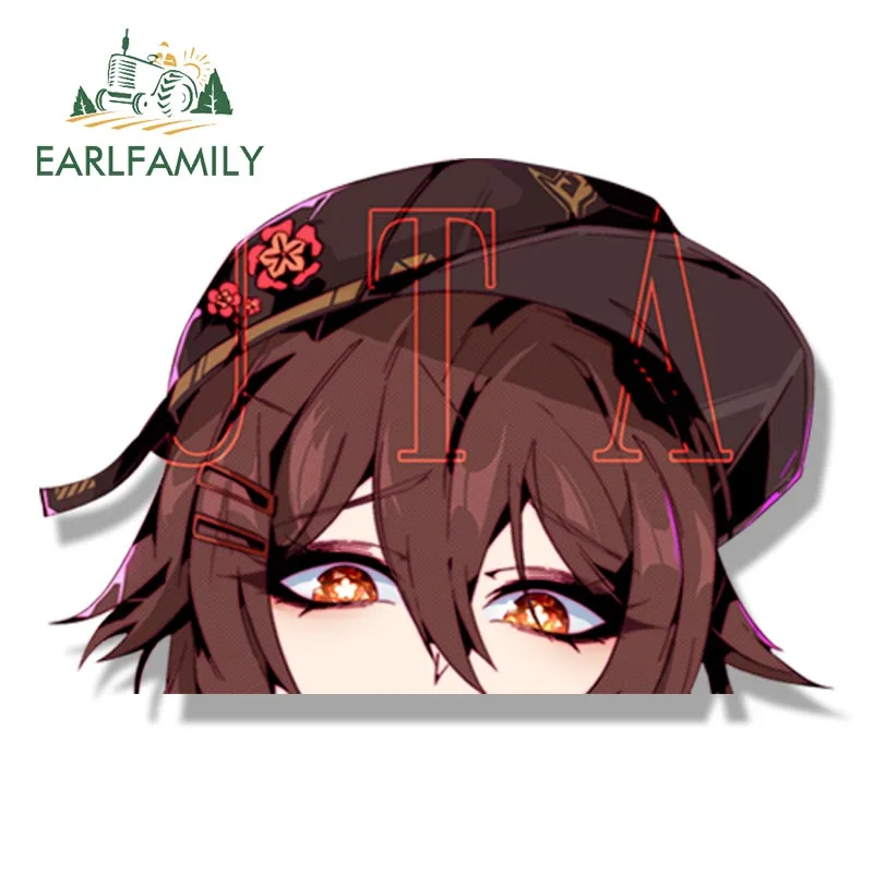 EARLFAMILY тату-девушка хутао фанат Пекер Автомобильная наклейка аниме Genshin удар