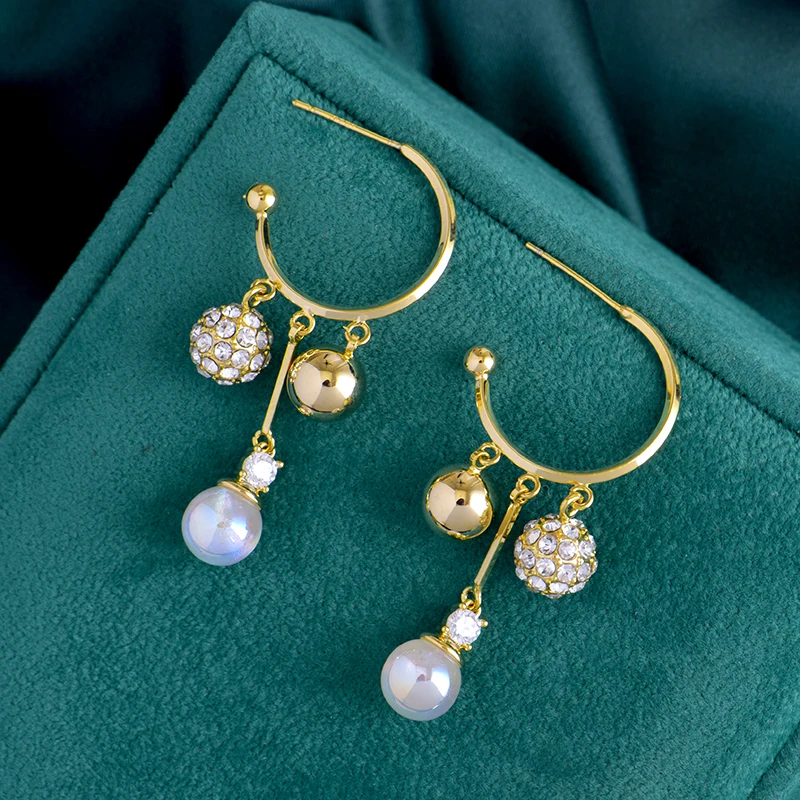 

fashion 925 Silver needle Retro Simplicity Light luxury charm pearl drop earring atmosphere for women gift jewelry wholesale