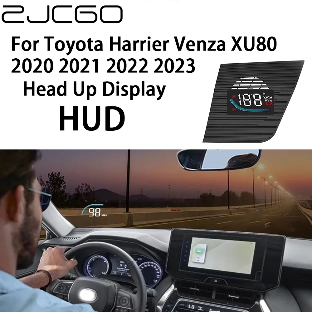 

ZJCGO Auto HUD Car Projector Alarm Head Up Display Speedometer Windshield for Toyota Harrier Venza XU80 2020 2021 2022 2023