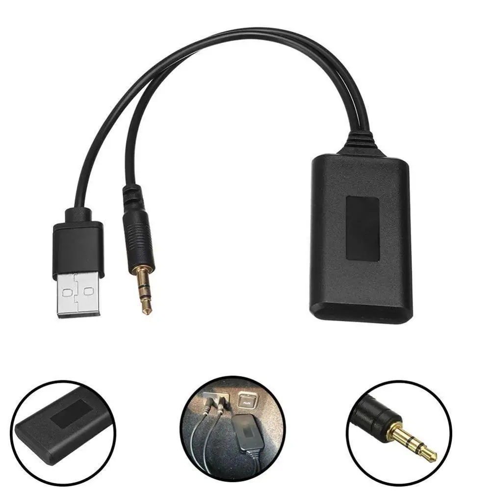 Автомобильный CD-плеер аудио 3 5 мм Aux выход USB беспроводной Bluetooth-совместимый 0
