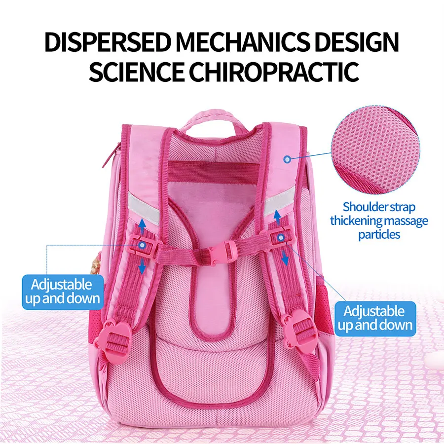 Kids Brand Pink Unicorn School Bags for Girls Children 3D Orthopedic School Backpack 1-3 Grade Cute Bagpack Schoolbag mochilas
