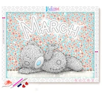 5d diy monthly march diamond painting bear stitch diamond embroidery picture of rhinestones home decor