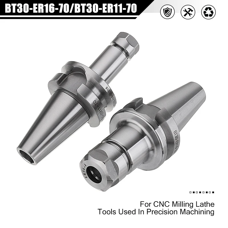 

HRC45 BT30-ER16-70/BT30-ER11-70 Collet Chuck Tool Holder for Steel CNC Milling Lathe Cutter Tool Used In Precision Machining