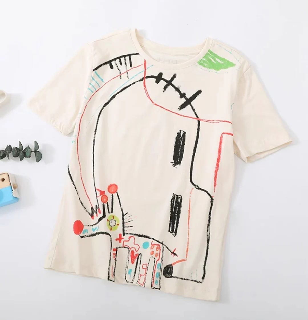 

Uneven foreign trade Spain new jacquard crewneck T-shirt knitted short sleeve