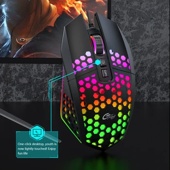 Hollow Gaming Mouse optical Ergonomics Wired Mouse 8000DPI 7 Buttons Mouse USB Wired Mouse For Computer Office Mice For Laptop 5