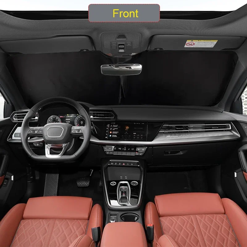 Фото Солнцезащитный экран для автомобильных окон AUDI A3 8Y 2021-2026, черный, с защитой от УФ-излучения и теплоизоляцией, аксессуар для интерьера автомобиля №4