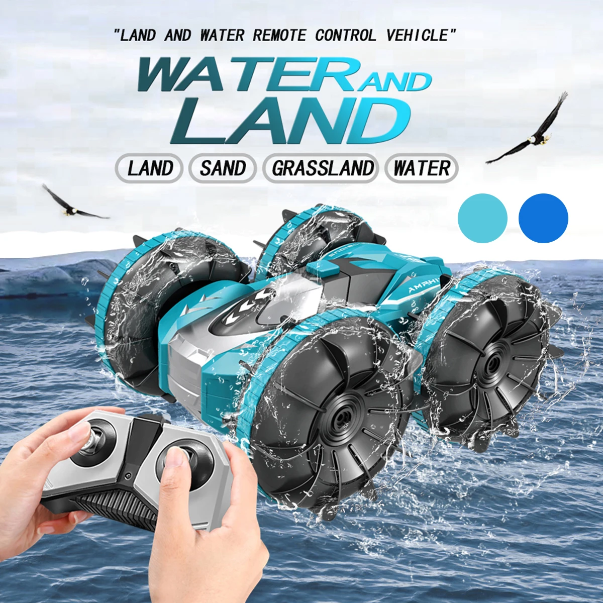 

Автомобиль с дистанционным управлением, лодка, грузовик 2,4G 4WD, игрушечный автомобиль-амфибия, водонепроницаемый Радиоуправляемый грузовик,...