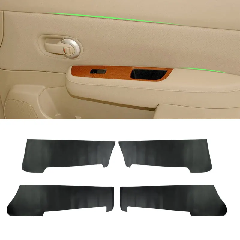 

For Nissan Tiida 2005 2006 2007 2008 Car Microfiber Leather 4pcs Door Panel Cover Protective Trim