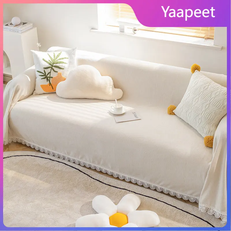 

Plush Sofa Cover Pet Anti-Grip Chenille Fleece Blanket Universal Cushion Living Room Anti-Slip Sofa Cover Anti-Sticky Pet Throw