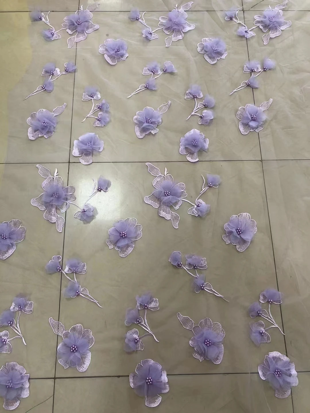 Справочный дизайн Африканское нигерийское 3D вышитое Тюлевое кружево