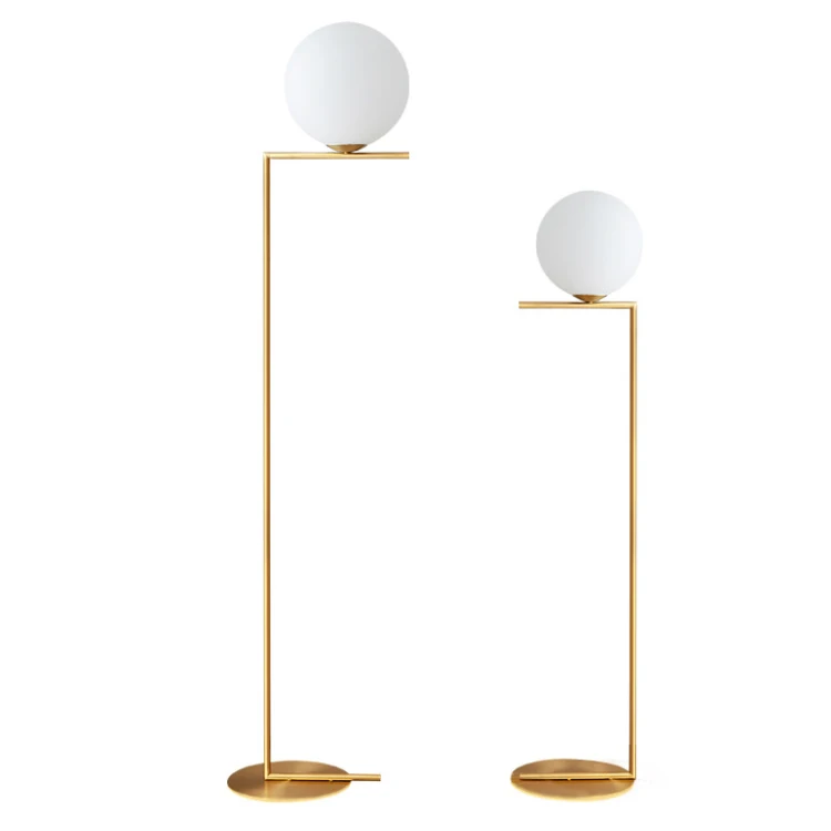 

Simple factory modern golden living room standing glass ball floor lamp