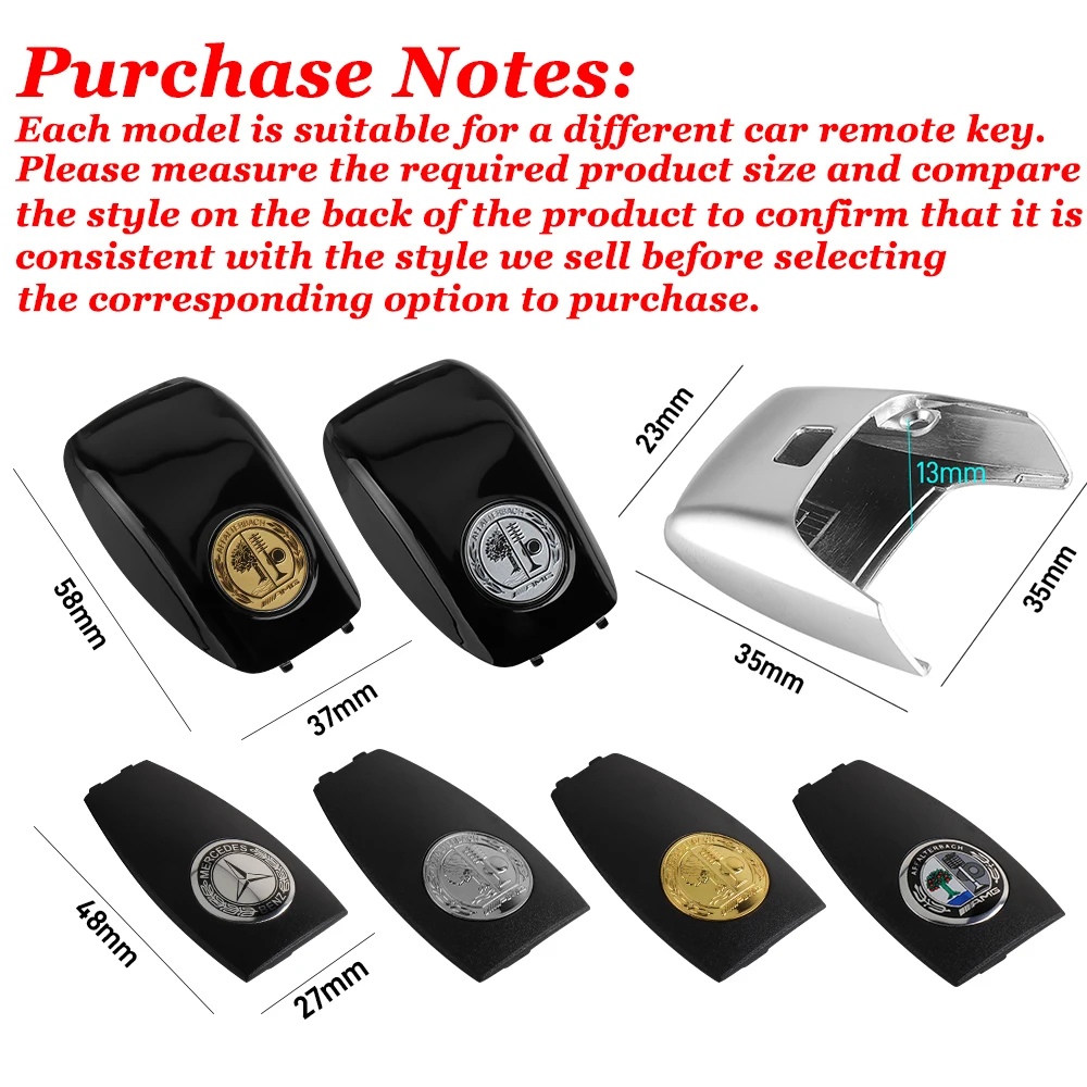 3D Auto AMG Badge Remote Key Cover Shell Refit Sticker для Mercedes Benz GLE GLB W168 W177 W176 Smart Fortwo W203 W202 GLA