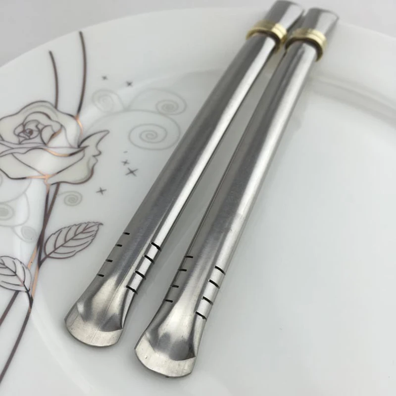 

1Pcs New Design Flat Straw Eco-friendly Stainless Steel Filter Drinking Straw Smooth Bar Tools High Quality Drink Accessories