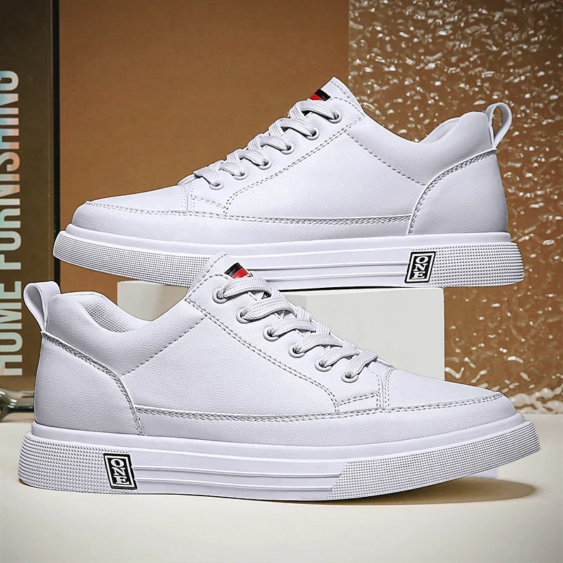 

Casual Men Sneaker Lace-Up Comfortable Upper Height Increase Man Shoes Abrasion-Resistant Flexible Outsole Flats Shoe Zapatillas