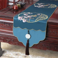 new chinese table flag high end embroidered tea table flag living room tea table tv cabinet table runner cover cloth fish crane