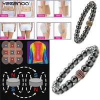 black magnetic bracelet beads hematite stone therapy health care magnet women 18cm 20cm hematite beads bracelet mens jewelry