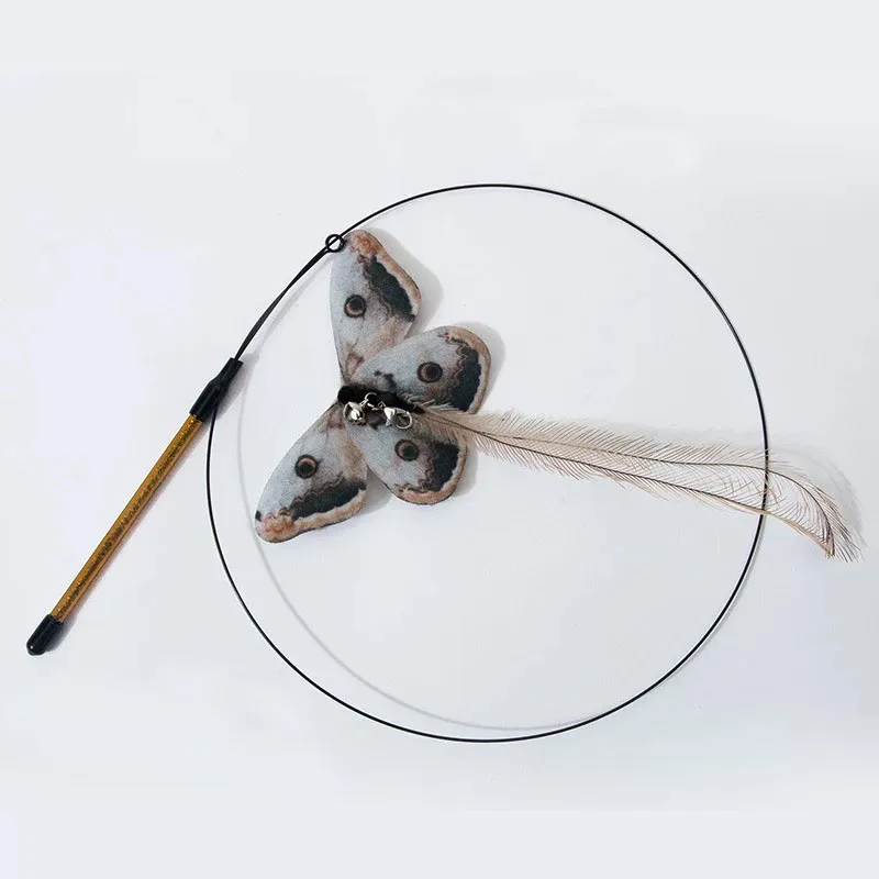 

Funny Cat Dog Toy Fishing Rod Kitten Stick Teaser Streamer Interactive Pet Toy Play Wand With Feather Toys For Cats Supplies