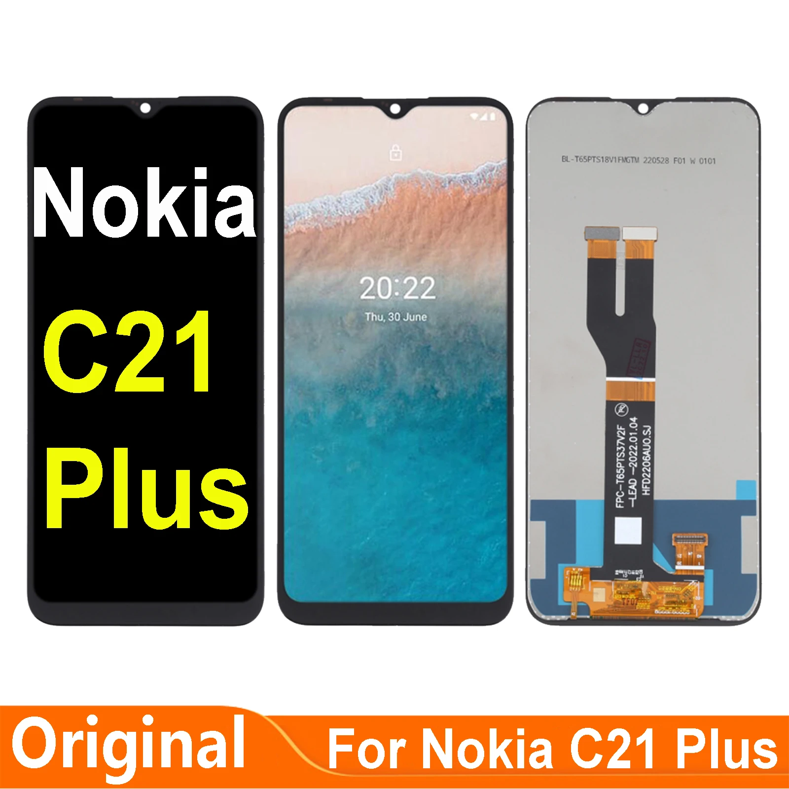 Оригинальный ЖК-дисплей 6,52 дюйма для Nokia C21 Plus TA-1433 TA-1431 TA-1426 TA-1424, сенсорный экран, дигитайзер в сборе, детали