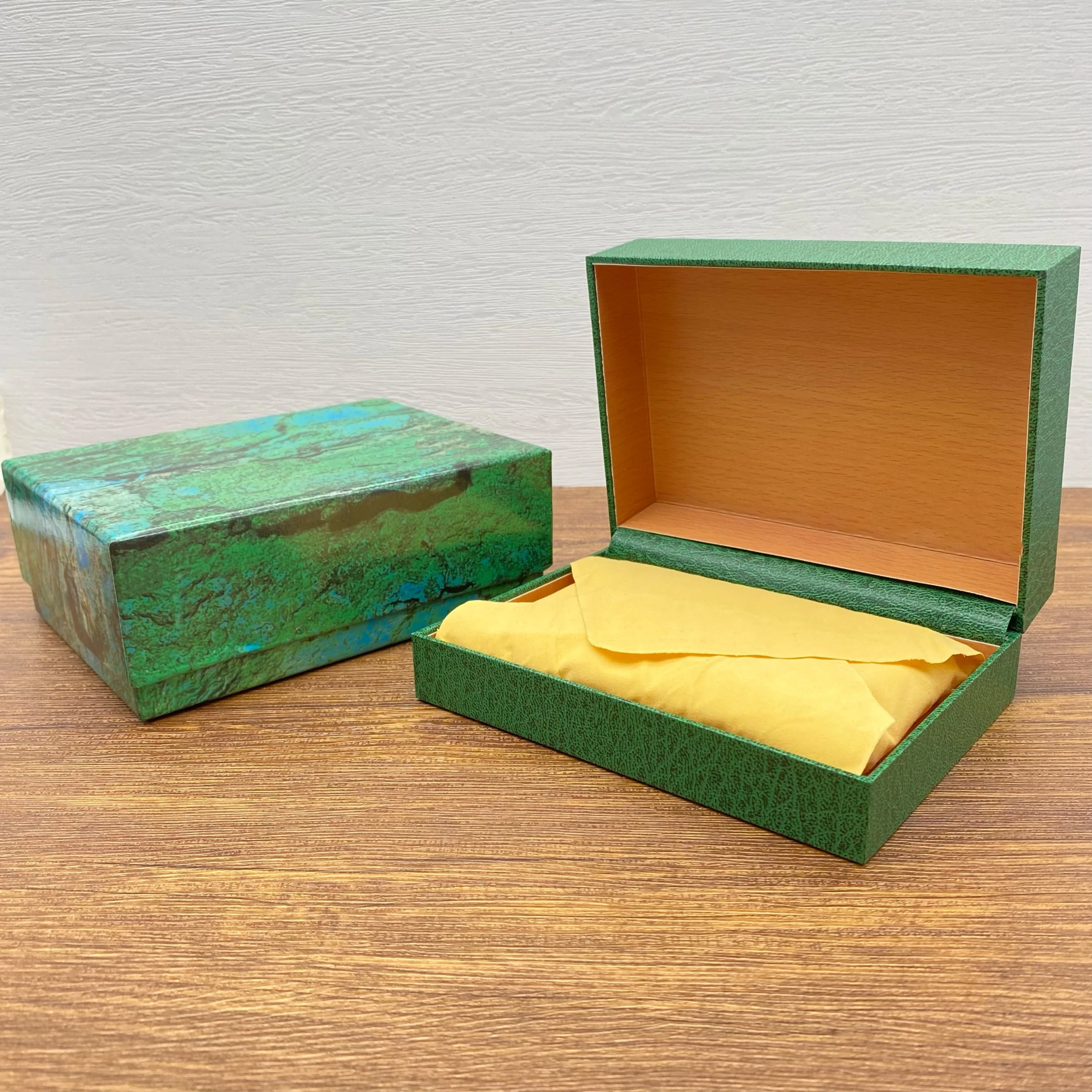 Factory Direct Sales Luxury Brand Permanent Environmental Protection Watch Box Wooden Box Watch Paper English Brochure Storage