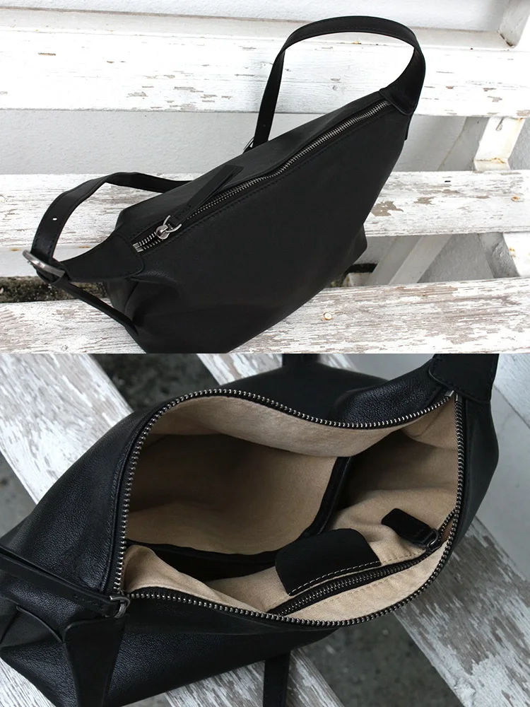 Мягкая кожаная сумка через плечо в стиле ретро женская на из овчины